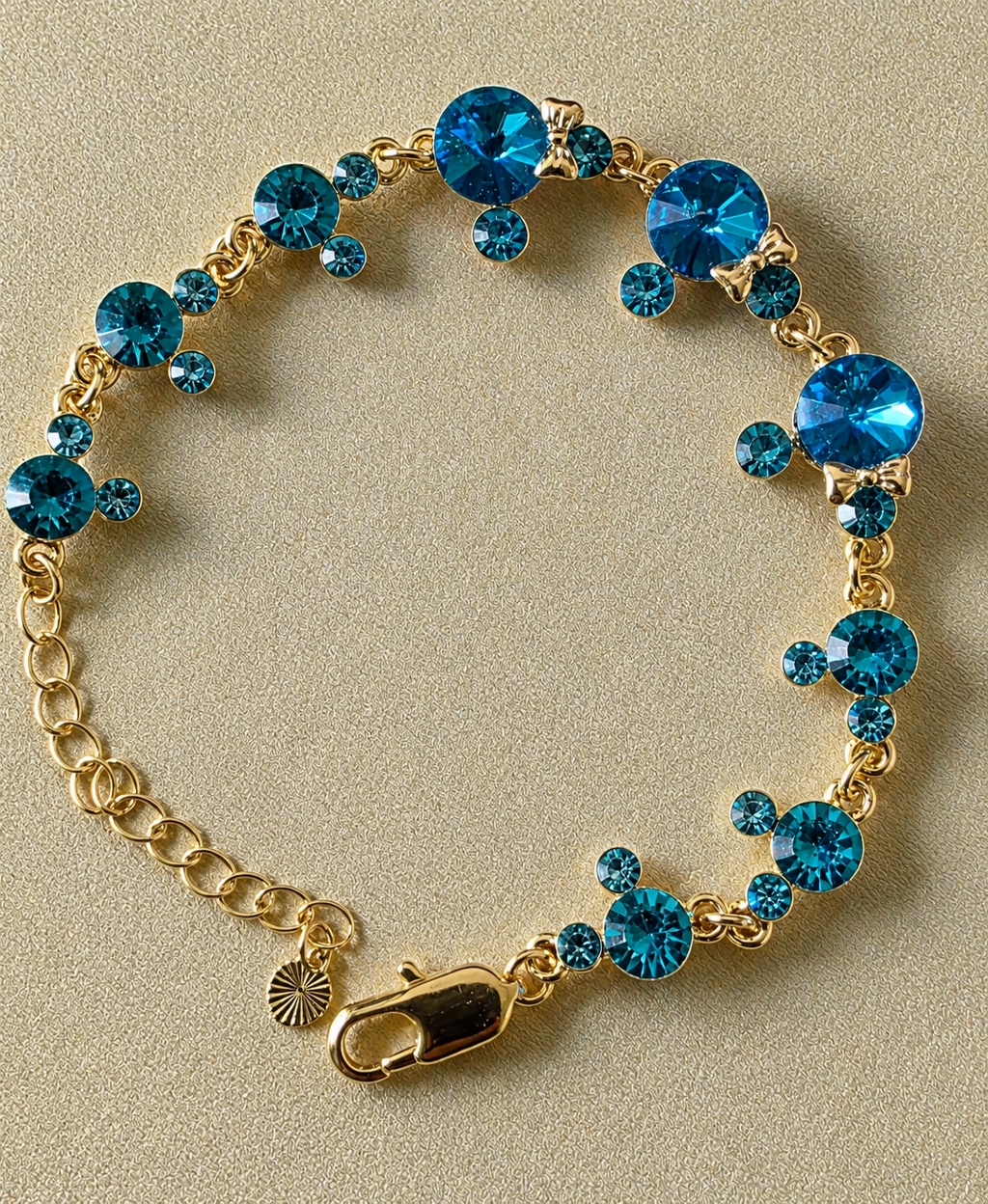Blue Crystal Floral Bracelet