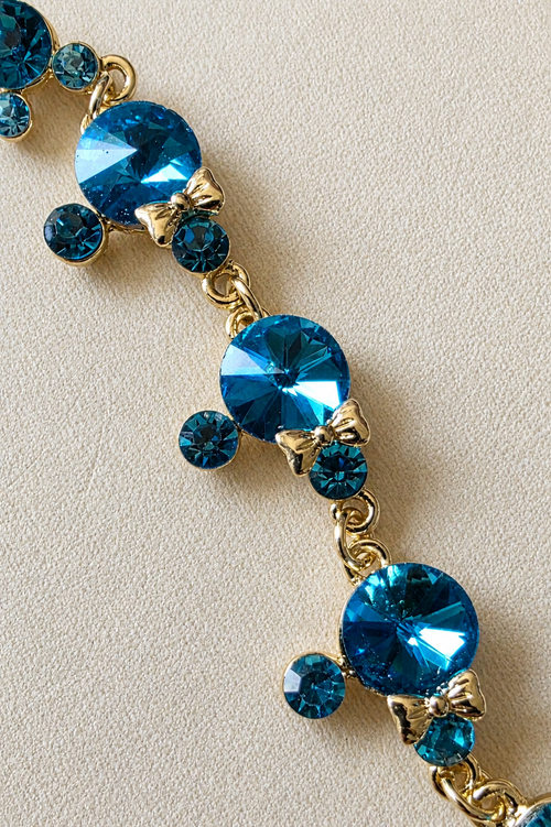 Blue Crystal Floral Bracelet