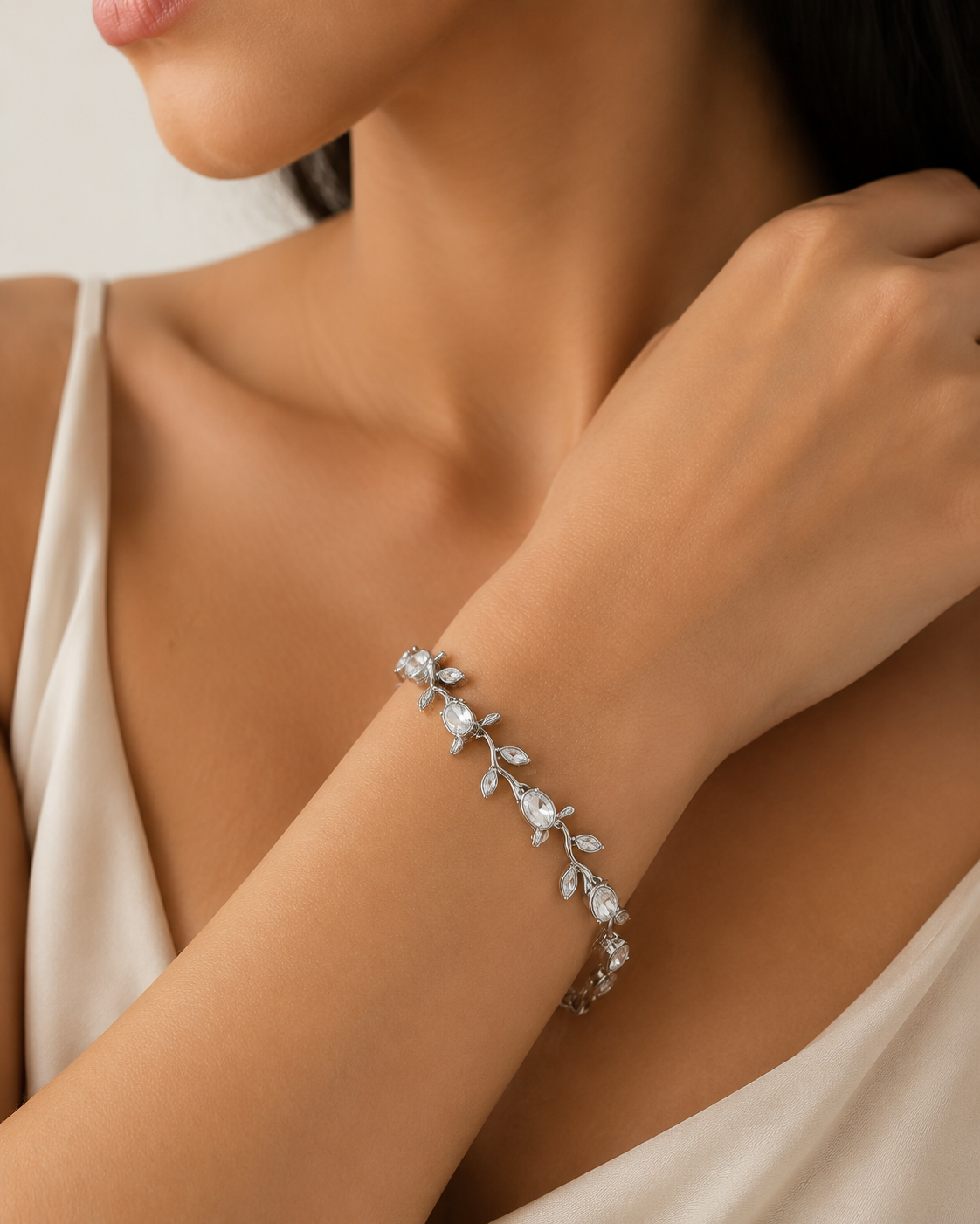 White Crystal Vine Bracelet