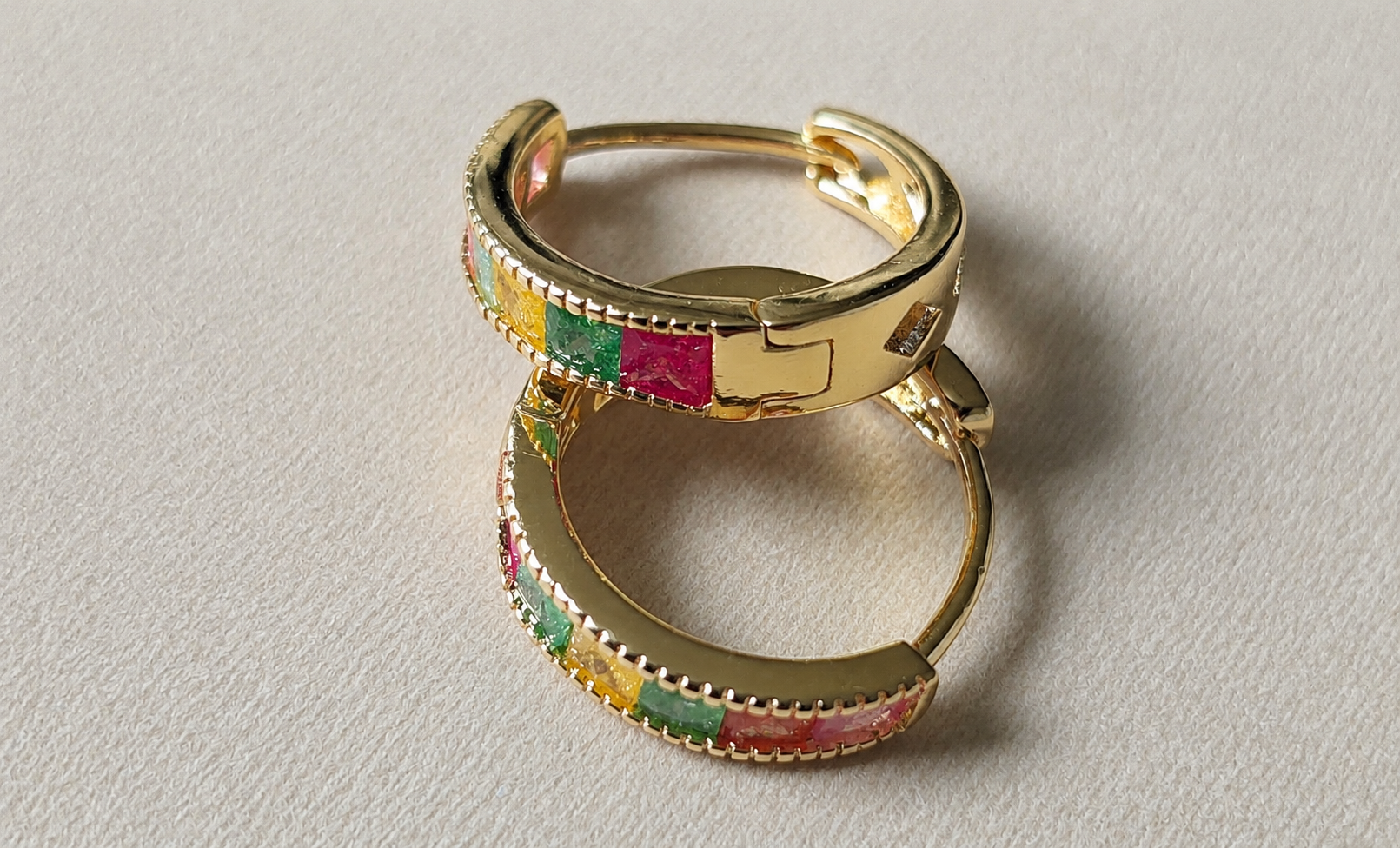 Rainbow Huggie CEO Earrings