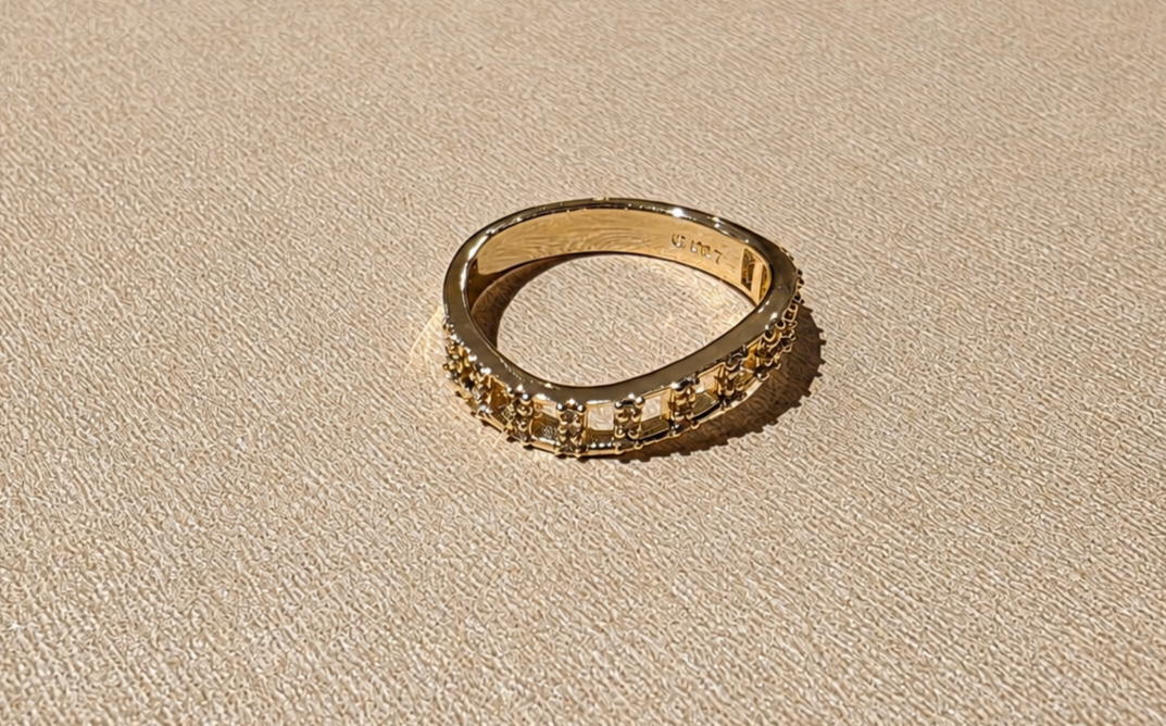 Golden Cage Band Ring Size 7