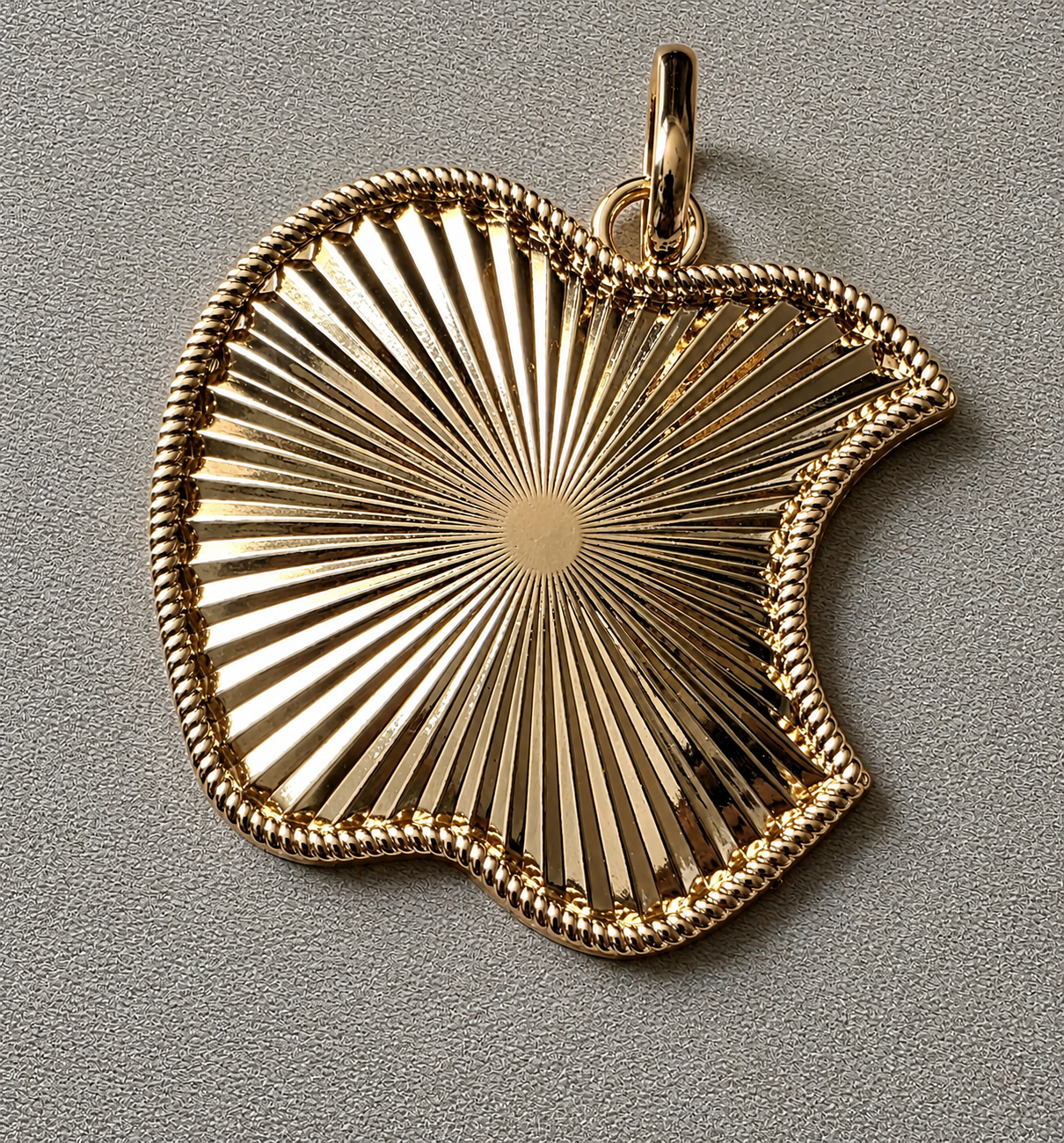 Apple Pendant with 18" Cuban Chain.